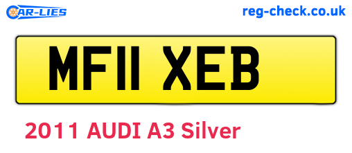 MF11XEB are the vehicle registration plates.