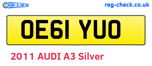 OE61YUO are the vehicle registration plates.
