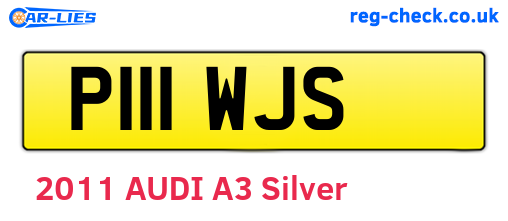P111WJS are the vehicle registration plates.
