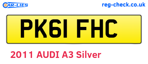 PK61FHC are the vehicle registration plates.