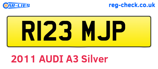 R123MJP are the vehicle registration plates.