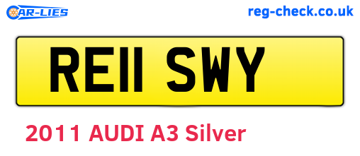RE11SWY are the vehicle registration plates.