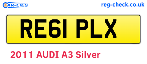 RE61PLX are the vehicle registration plates.