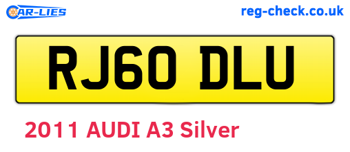 RJ60DLU are the vehicle registration plates.
