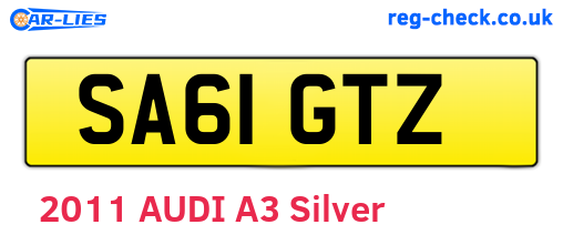 SA61GTZ are the vehicle registration plates.