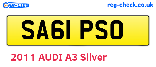 SA61PSO are the vehicle registration plates.