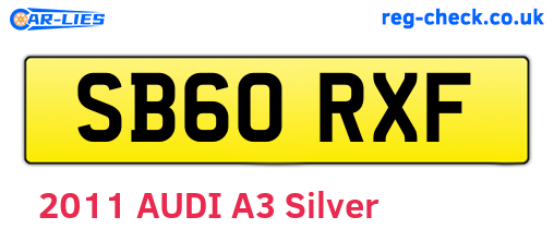 SB60RXF are the vehicle registration plates.