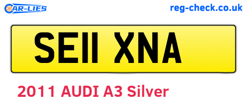 SE11XNA are the vehicle registration plates.