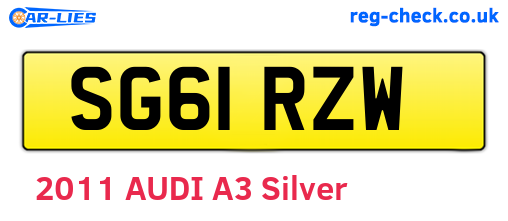 SG61RZW are the vehicle registration plates.