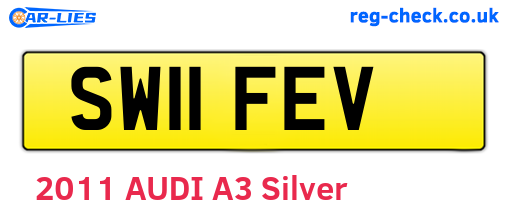 SW11FEV are the vehicle registration plates.