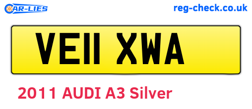 VE11XWA are the vehicle registration plates.