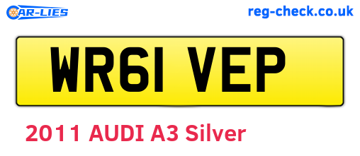 WR61VEP are the vehicle registration plates.
