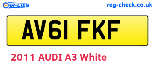 AV61FKF are the vehicle registration plates.