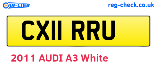 CX11RRU are the vehicle registration plates.