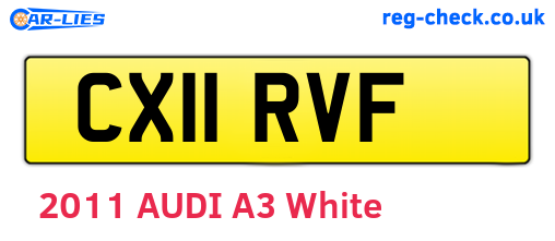 CX11RVF are the vehicle registration plates.