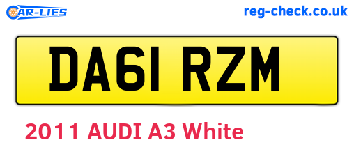 DA61RZM are the vehicle registration plates.