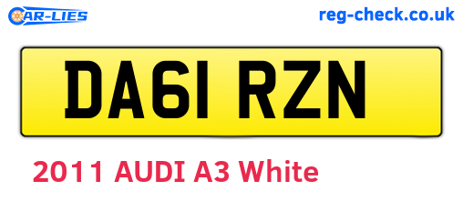 DA61RZN are the vehicle registration plates.