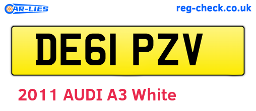 DE61PZV are the vehicle registration plates.