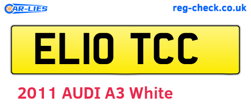 EL10TCC are the vehicle registration plates.