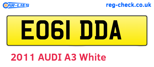 EO61DDA are the vehicle registration plates.