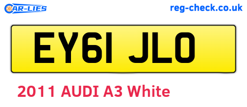 EY61JLO are the vehicle registration plates.