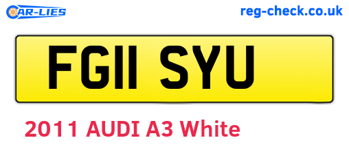 FG11SYU are the vehicle registration plates.