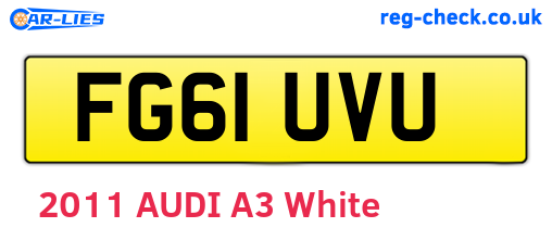 FG61UVU are the vehicle registration plates.