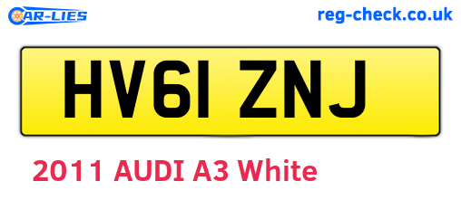 HV61ZNJ are the vehicle registration plates.