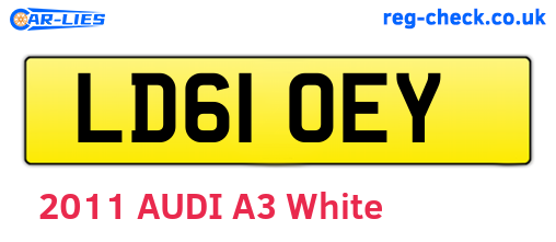 LD61OEY are the vehicle registration plates.