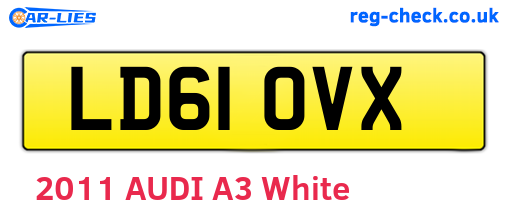 LD61OVX are the vehicle registration plates.