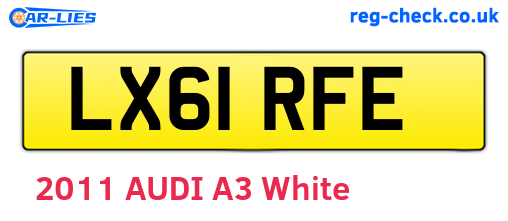 LX61RFE are the vehicle registration plates.