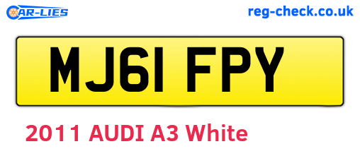 MJ61FPY are the vehicle registration plates.