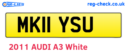 MK11YSU are the vehicle registration plates.