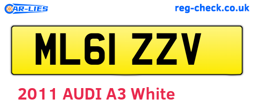 ML61ZZV are the vehicle registration plates.