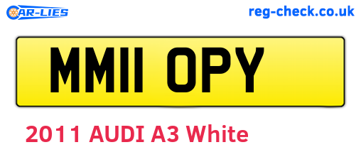 MM11OPY are the vehicle registration plates.