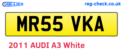 MR55VKA are the vehicle registration plates.