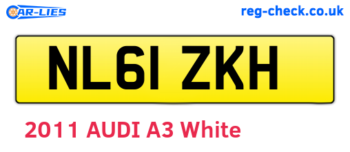 NL61ZKH are the vehicle registration plates.