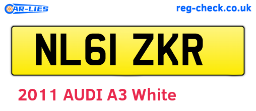 NL61ZKR are the vehicle registration plates.