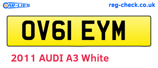 OV61EYM are the vehicle registration plates.