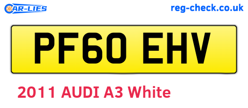 PF60EHV are the vehicle registration plates.