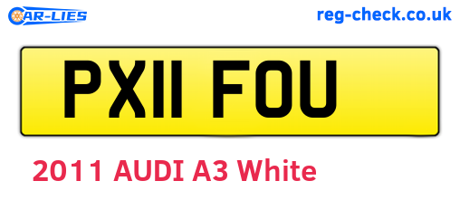 PX11FOU are the vehicle registration plates.