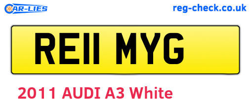 RE11MYG are the vehicle registration plates.