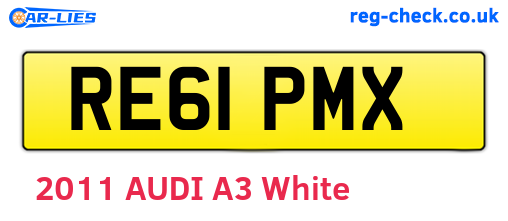 RE61PMX are the vehicle registration plates.