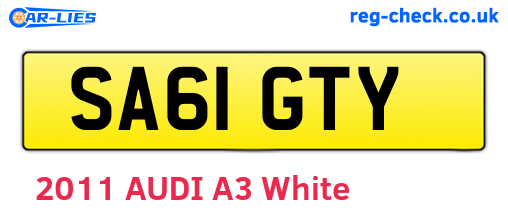 SA61GTY are the vehicle registration plates.