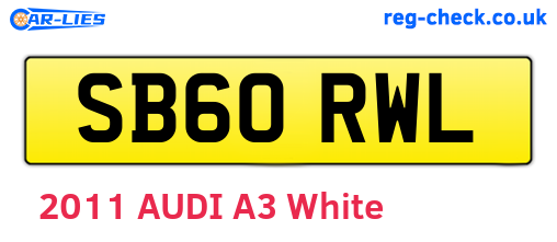 SB60RWL are the vehicle registration plates.