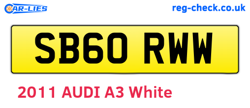 SB60RWW are the vehicle registration plates.