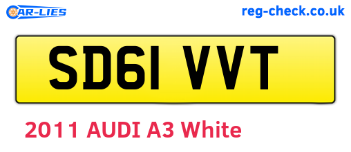 SD61VVT are the vehicle registration plates.