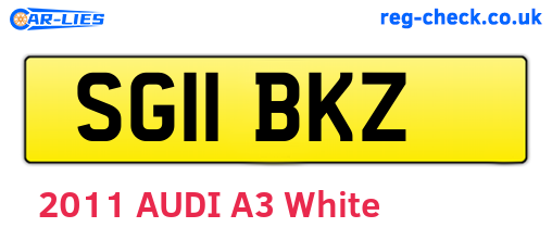 SG11BKZ are the vehicle registration plates.