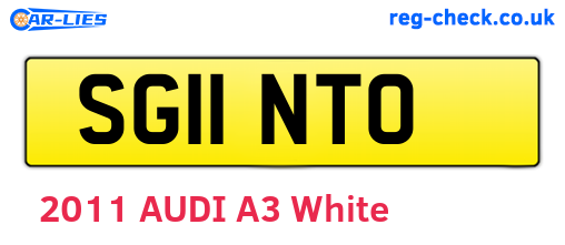 SG11NTO are the vehicle registration plates.