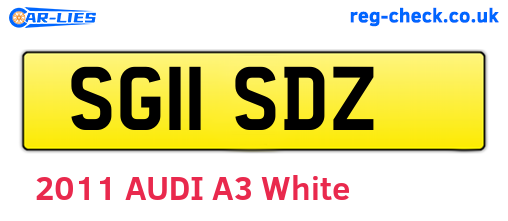 SG11SDZ are the vehicle registration plates.